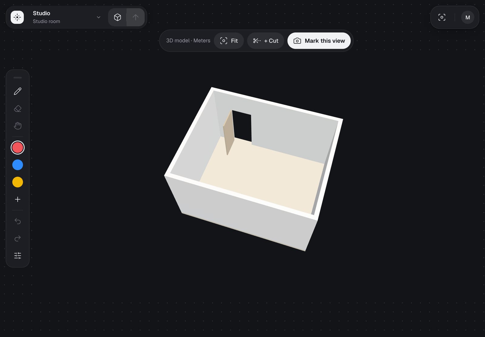 The 3D model the AI built from the sketch