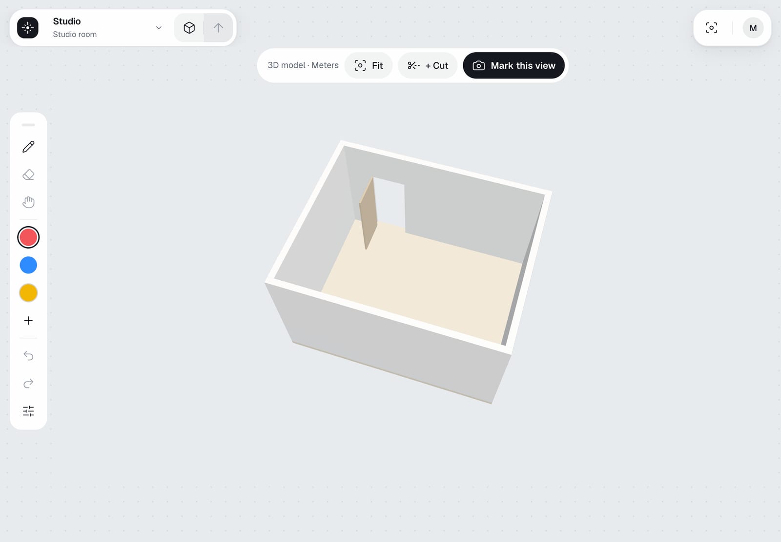 The 3D model the AI built from the sketch